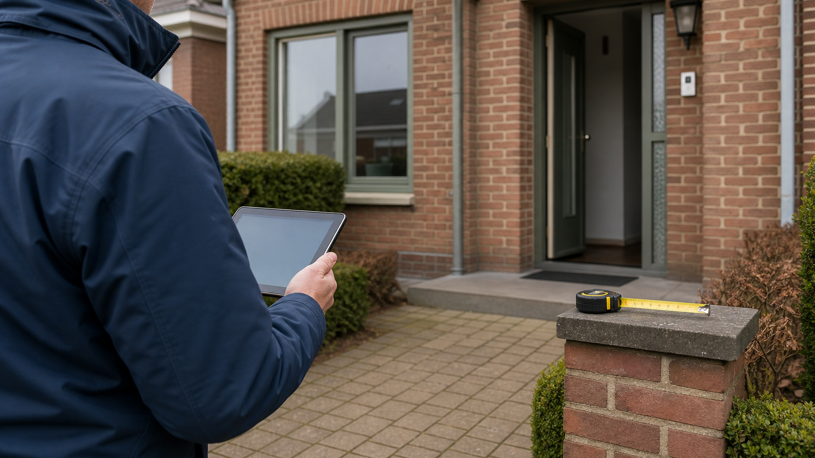 EPC-deskundige aan een woning voor een residentieel energieattest
